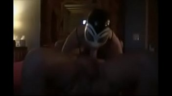 Latex mask blowjob