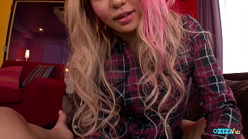 A perspective in which a tan asian gyaru playfully engages with you A perspective in which a tan asian gyaru playfully engages with you