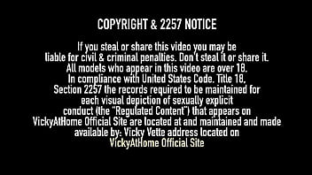 Hot star vicky vette flogging her partner's hard prick on backstage