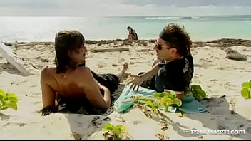 Poppy morgan takes some semen from a couple of sea men