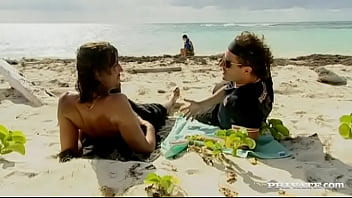 Poppy morgan takes some semen from a couple of sea men