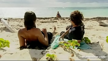 Poppy morgan takes some semen from a couple of sea men