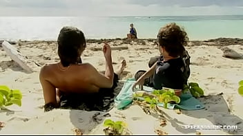 Poppy morgan takes some semen from a couple of sea men