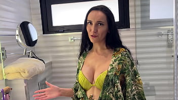 Too close for just family stepmother fucks stepson after the beach