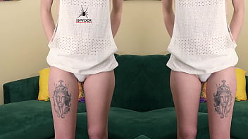 Kit summers tries and models a sexy tank style white shirt