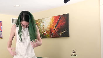 Kit summers tries and models a sexy tank style white shirt