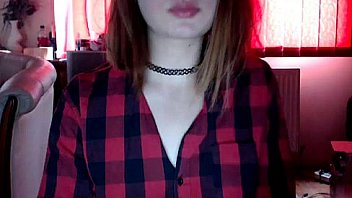 Teen brunette sucking cock on webcam