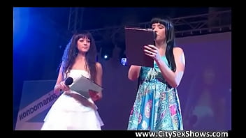 Dirty mrs clause is stripping in public