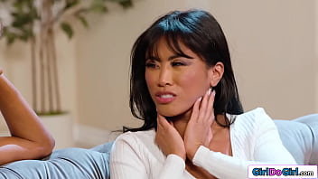 Ebony kylie lebeau gives her busty asian gf ember snow a facial massage which leads to a boobs lesbian are turned on and lick pussy