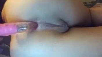 Cute amateur girl toying her ass on cam