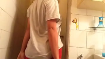 Horny 19yo beautiful slim girlfriend bathroom tease