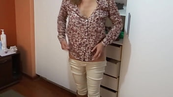 Stepmom comes home from work excited and starts touching herself asking me to fuck her