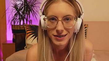 Stroke it when you look at my face glasses and braces