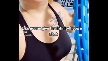 Y'all know i've been working for a long time to try to lose belly fat hopefully the infinity hoop works ️