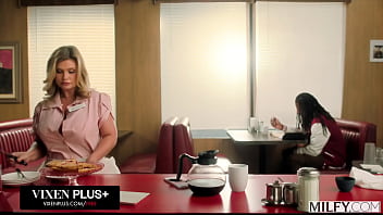 Milfy busty milf takes on black cock