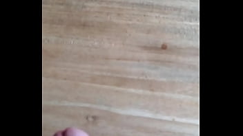 Me coming on our dining room table