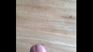 Me coming on our dining room table