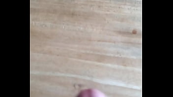 Me coming on our dining room table