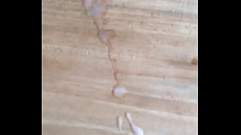 Me coming on our dining room table