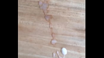 Me coming on our dining room table