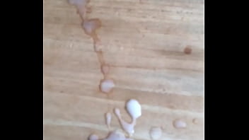 Me coming on our dining room table