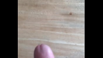 Me coming on our dining room table