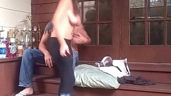 Fucking fun on the outside porch