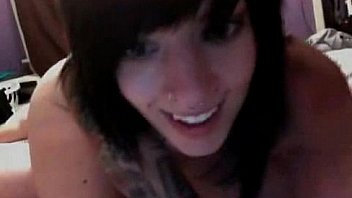 Horny and sexy emo chick getting slutty