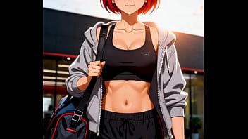 La hermosa akari le encanta el gym el helado y el sexo duro con su compañero anime audio en español asmr