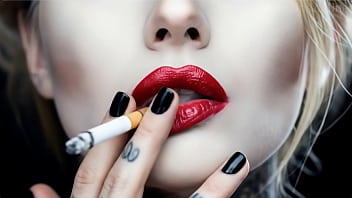 Smoke fetish smoking girl red lipstick ai movie