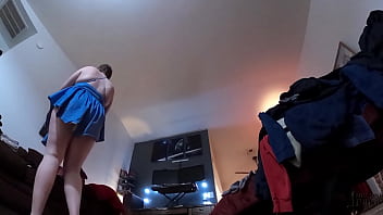 Jane judge unaware giantess cleaning and tidying upskirt pussy peek big tits housework laundry