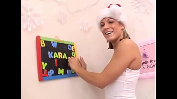 Kara novak cute 19 yo gives xmas huge cock pov blowjob and gets facial