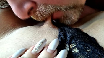 Tongue and huge dildo handling sweet wet mature cunt