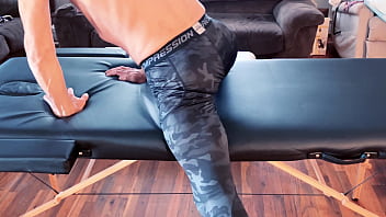 Stretching and compression pants on massage table hd short version