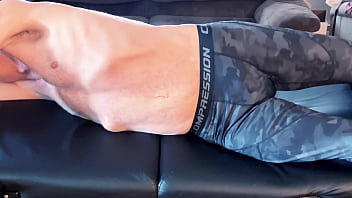 Stretching and compression pants on massage table hd short version