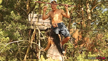 Hot brunette takes a good dicking in the forest 4k teaser