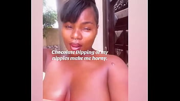 Chocolate dipping of my nipples make me horny #tittytuesday
