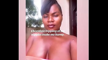 Chocolate dipping of my nipples make me horny #tittytuesday
