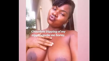 Chocolate dipping of my nipples make me horny #tittytuesday