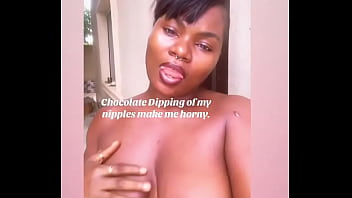 Chocolate dipping of my nipples make me horny #tittytuesday