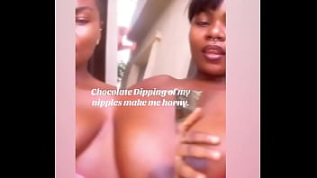 Chocolate dipping of my nipples make me horny #tittytuesday