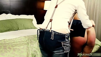 Hot femdom lily cade makes curvy maxine x cum with her strap on cock