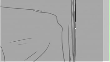 Dibujo rápido de una chica pelirroja desnuda con una toalla