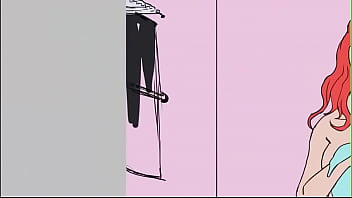 Dibujo rápido de una chica pelirroja desnuda con una toalla