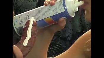 Dirty blonde slut gives horny stud an blow job and rides him