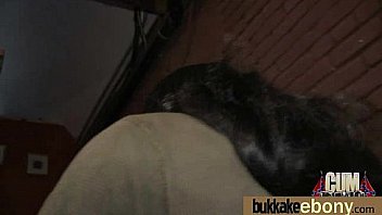 Ebony gets fucked in all holes by a group of white dudes 20