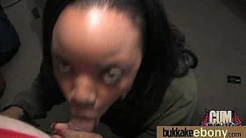 Ebony gets fucked in all holes by a group of white dudes 20