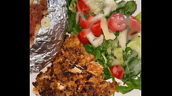 Ebony cums out of her ass while her parents are away