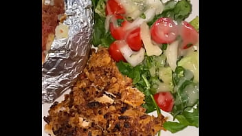 Ebony cums out of her ass while her parents are away