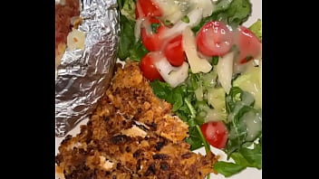 Ebony cums out of her ass while her parents are away